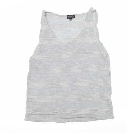 Womens UK Size 14 Topshop Green Basic Tank