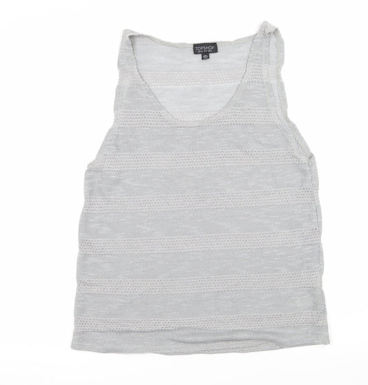 Womens UK Size 14 Topshop Green Basic Tank