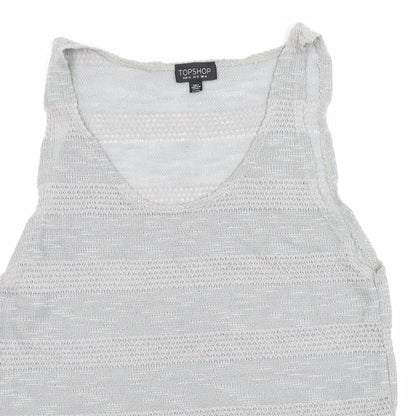 Womens UK Size 14 Topshop Green Basic Tank
