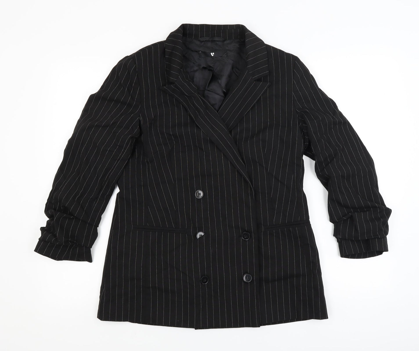 Very Womens Black Striped  Jacket Blazer Size 12