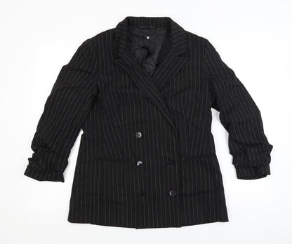 Very Womens Black Striped  Jacket Blazer Size 12