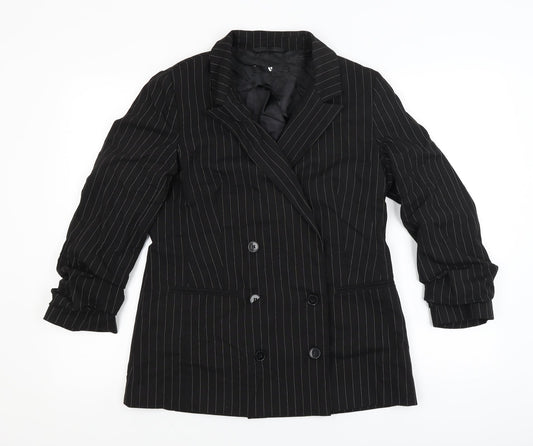 Very Womens Black Striped  Jacket Blazer Size 12