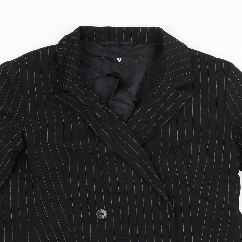 Very Womens Black Striped  Jacket Blazer Size 12