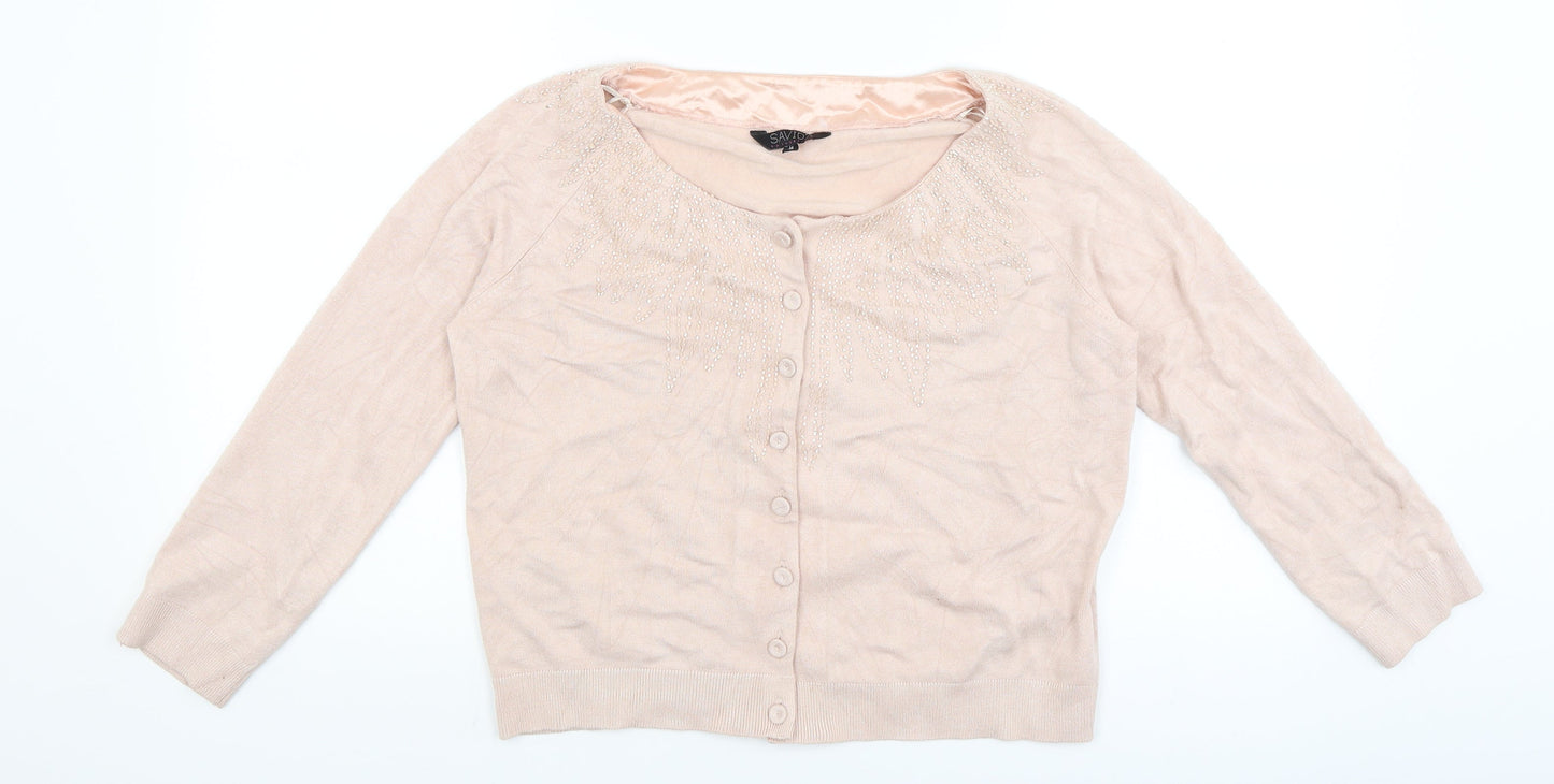 Savida Womens Pink   Cardigan Jumper Size 14