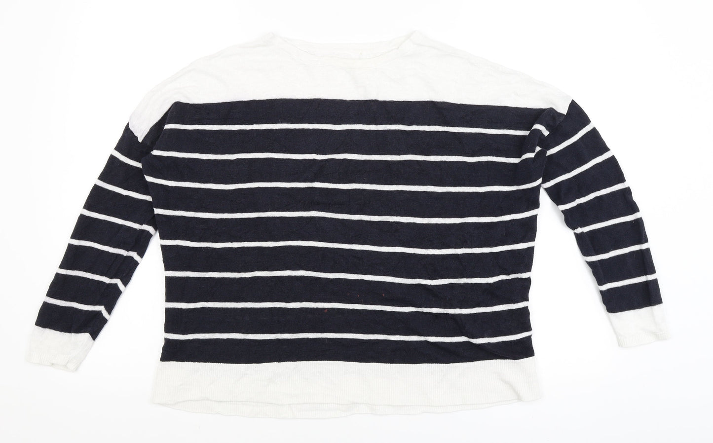 Phase Eight Womens White Striped  Pullover Jumper Size M