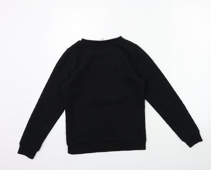 MISS EVIE Girls Black   Pullover Sweatshirt Size 11-12 Years  - CHRISTMAS