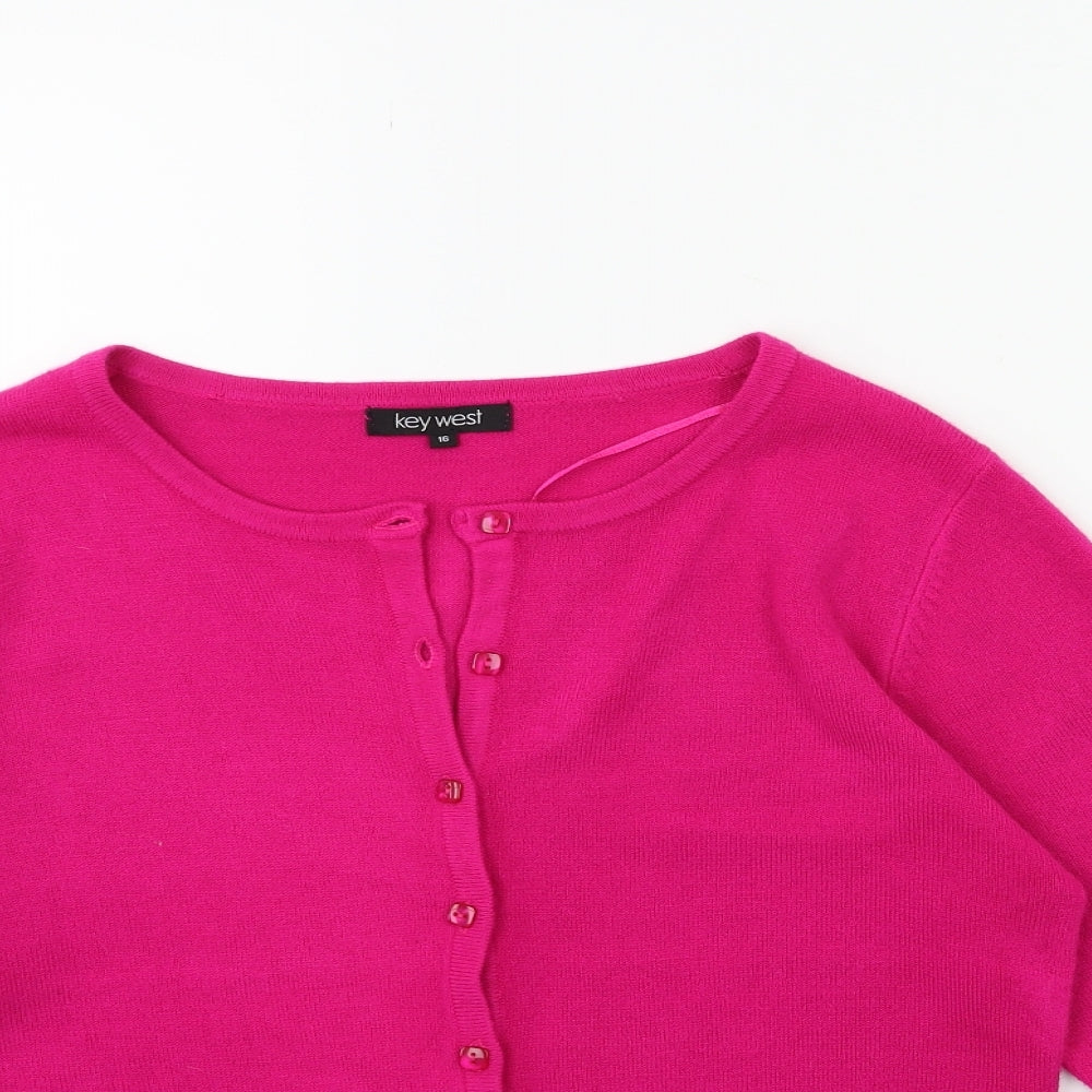 Key West Womens Pink  Knit Cape Jumper Size 16
