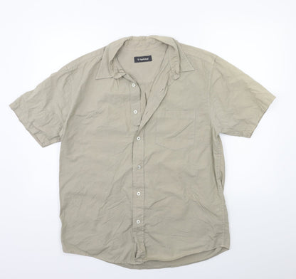 Mens UK Size M Hawkshead Brown  Button-Up Short Sleeve Casual Shirt