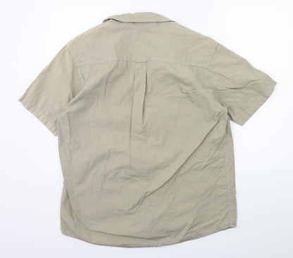 Mens UK Size M Hawkshead Brown  Button-Up Short Sleeve Casual Shirt