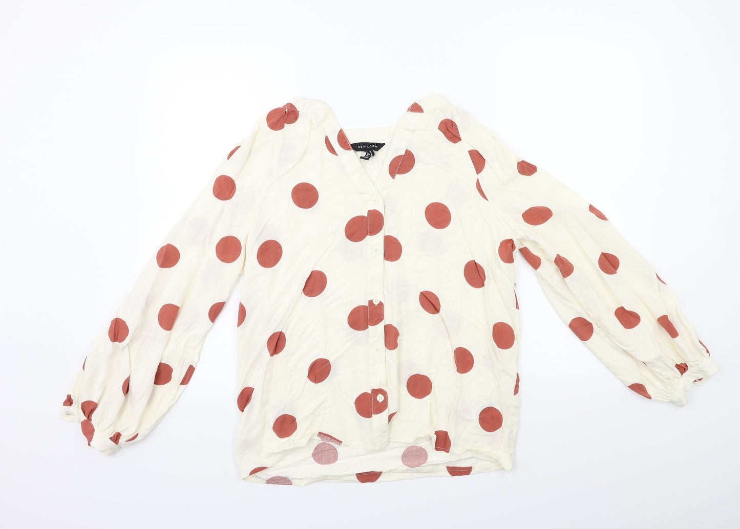 Womens UK Size 10 New Look White Basic Blouse