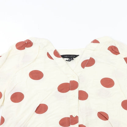 Womens UK Size 10 New Look White Basic Blouse