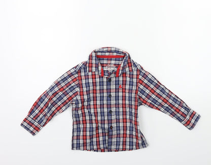 Earlydays Baby Blue Check  Basic T-Shirt Size 12 Months