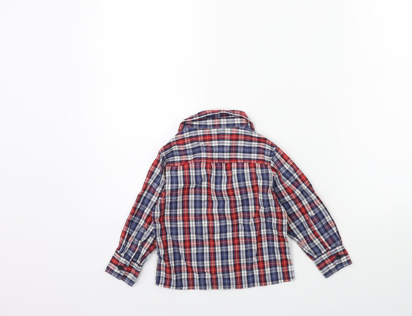 Earlydays Baby Blue Check  Basic T-Shirt Size 12 Months