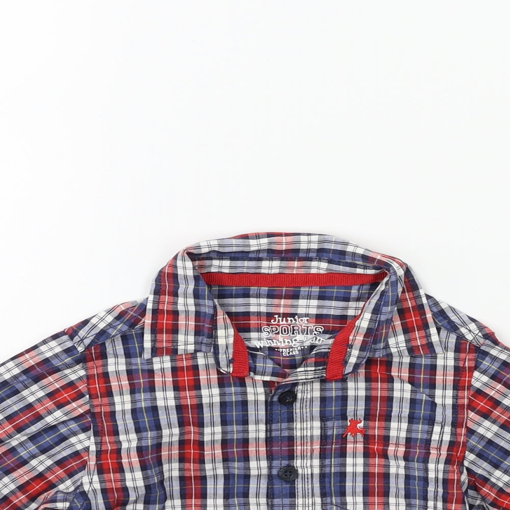 Earlydays Baby Blue Check  Basic T-Shirt Size 12 Months