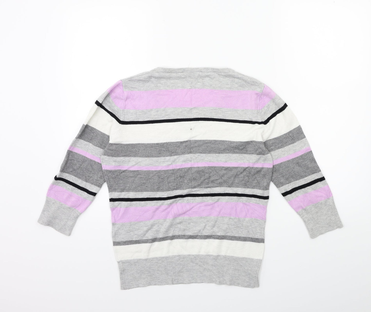GREY Womens Green Striped Knit Tunic Jumper Size 14