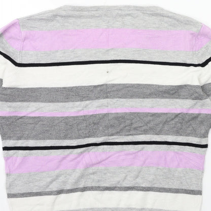 GREY Womens Green Striped Knit Tunic Jumper Size 14
