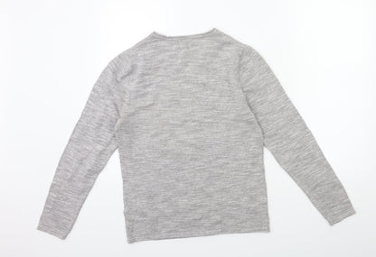 NEXT Mens Grey  Knit Pullover Jumper Size S
