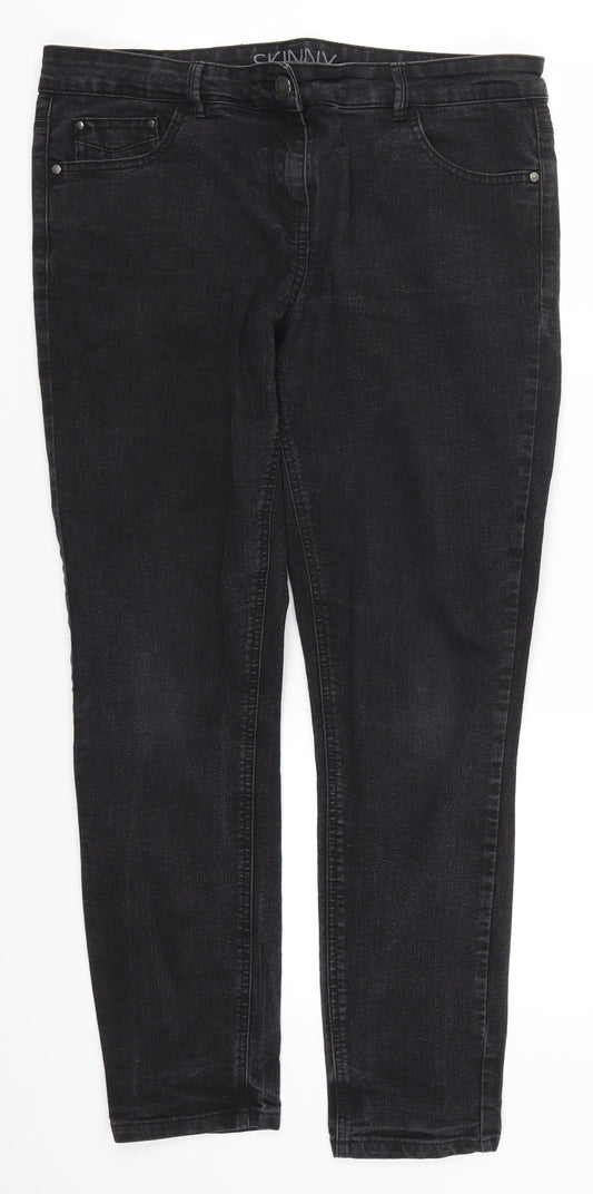 Womens UK Size 33 in Preworn Regular Fit Skinny Black Jeans