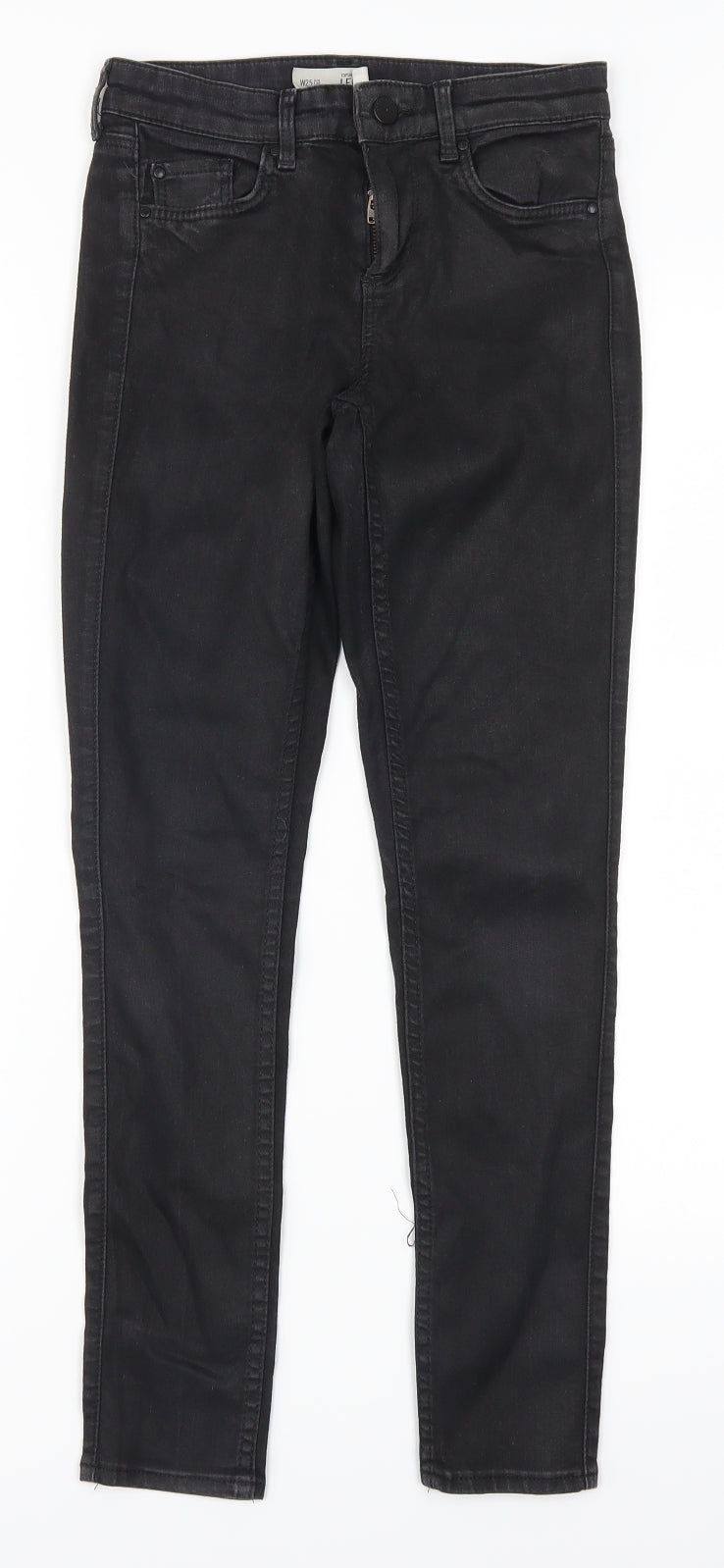 Topshop Womens Black  Denim Skinny Jeans Size 25 in L26 in