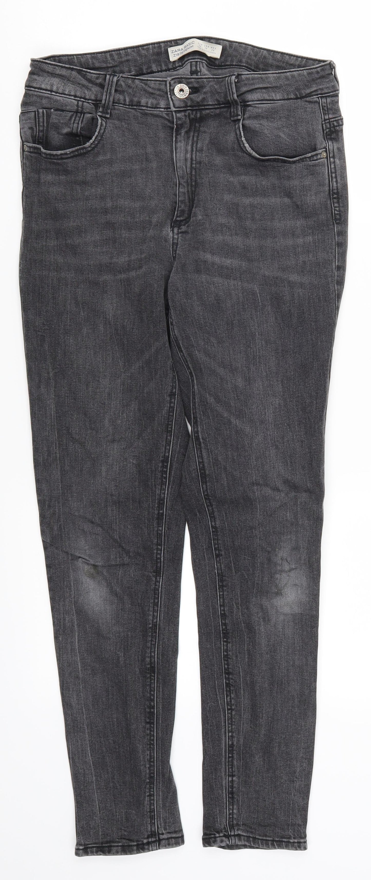 Zara Womens Grey  Denim Skinny Jeans Size 10 L26 in