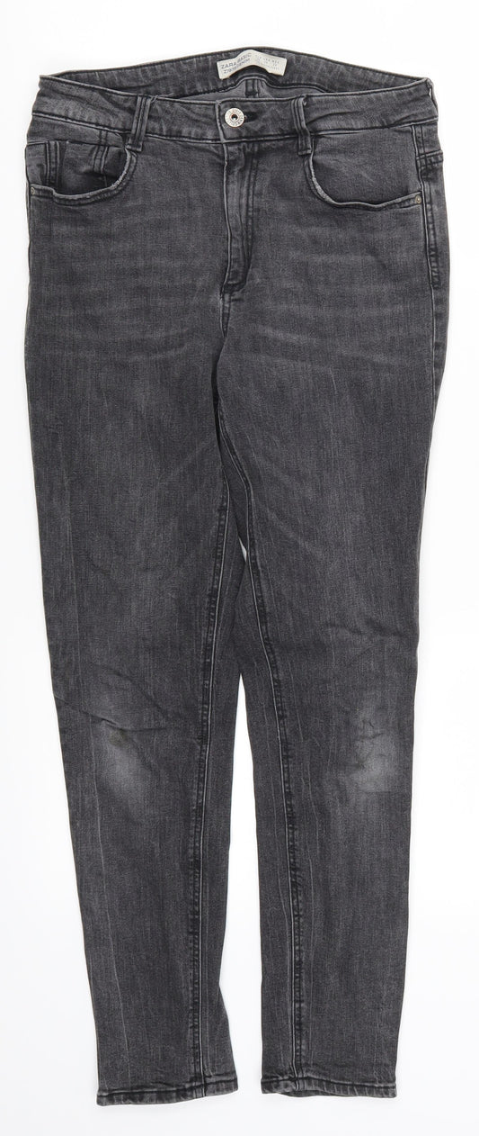 Zara Womens Grey  Denim Skinny Jeans Size 10 L26 in