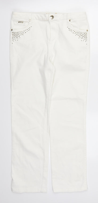 Per Una Womens White  Denim Straight Jeans Size 30 in L27 in