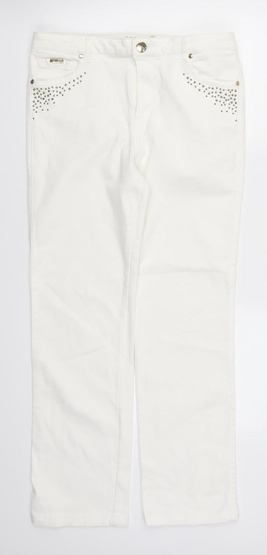 Per Una Womens White  Denim Straight Jeans Size 30 in L27 in