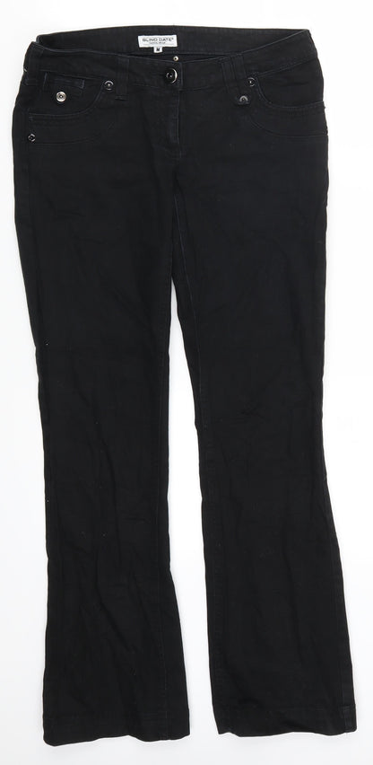 Womens UK Size M Blind Date Regular Fit Straight Black Jeans