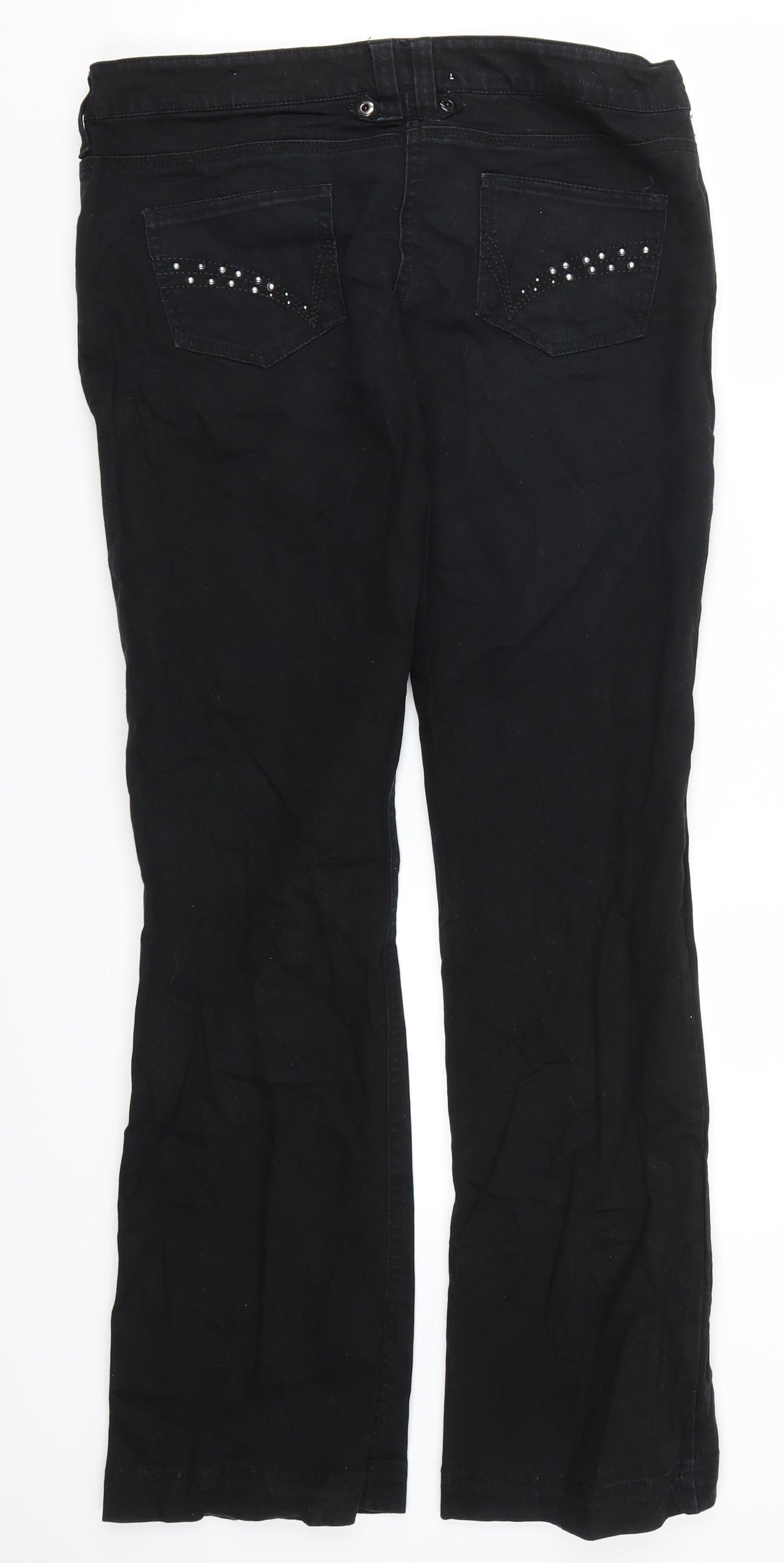 Womens UK Size M Blind Date Regular Fit Straight Black Jeans
