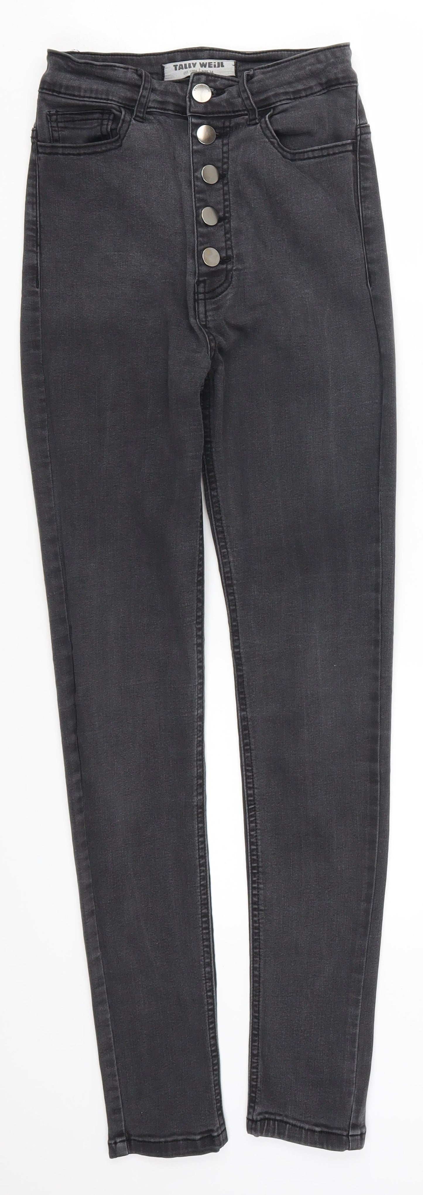 Womens UK Size 6 TALLY WEiJL Regular Fit Skinny Grey Jeans