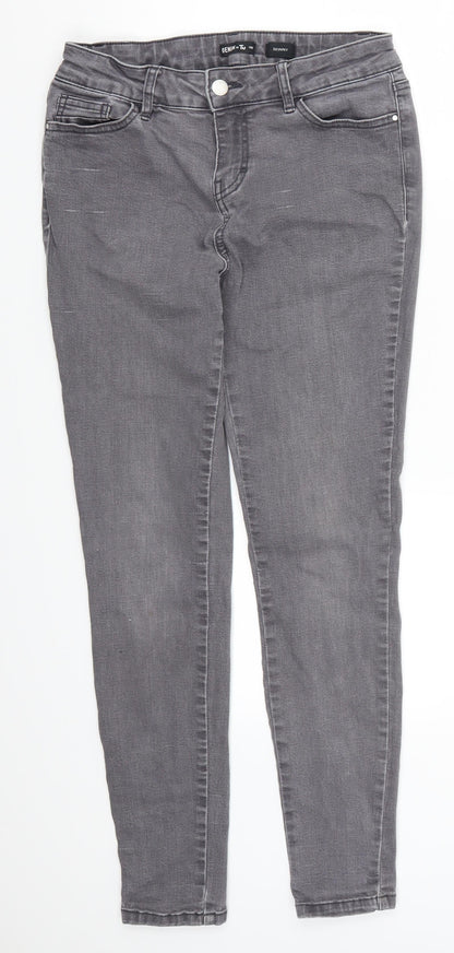 TU Womens Grey  Denim Skinny Jeans Size 10 L26 in