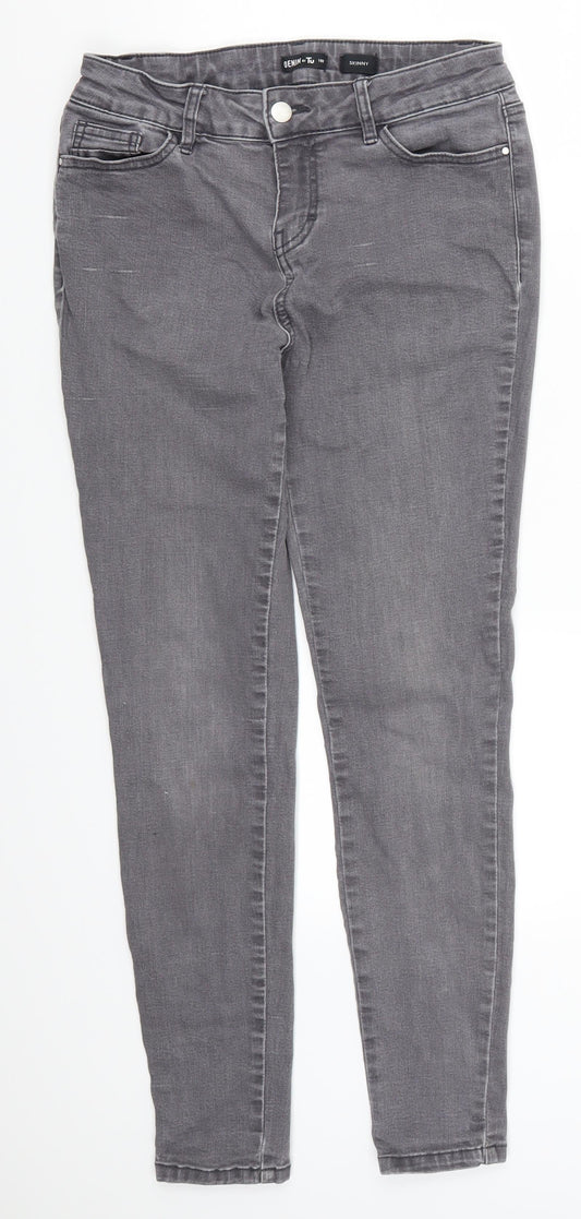 TU Womens Grey  Denim Skinny Jeans Size 10 L26 in