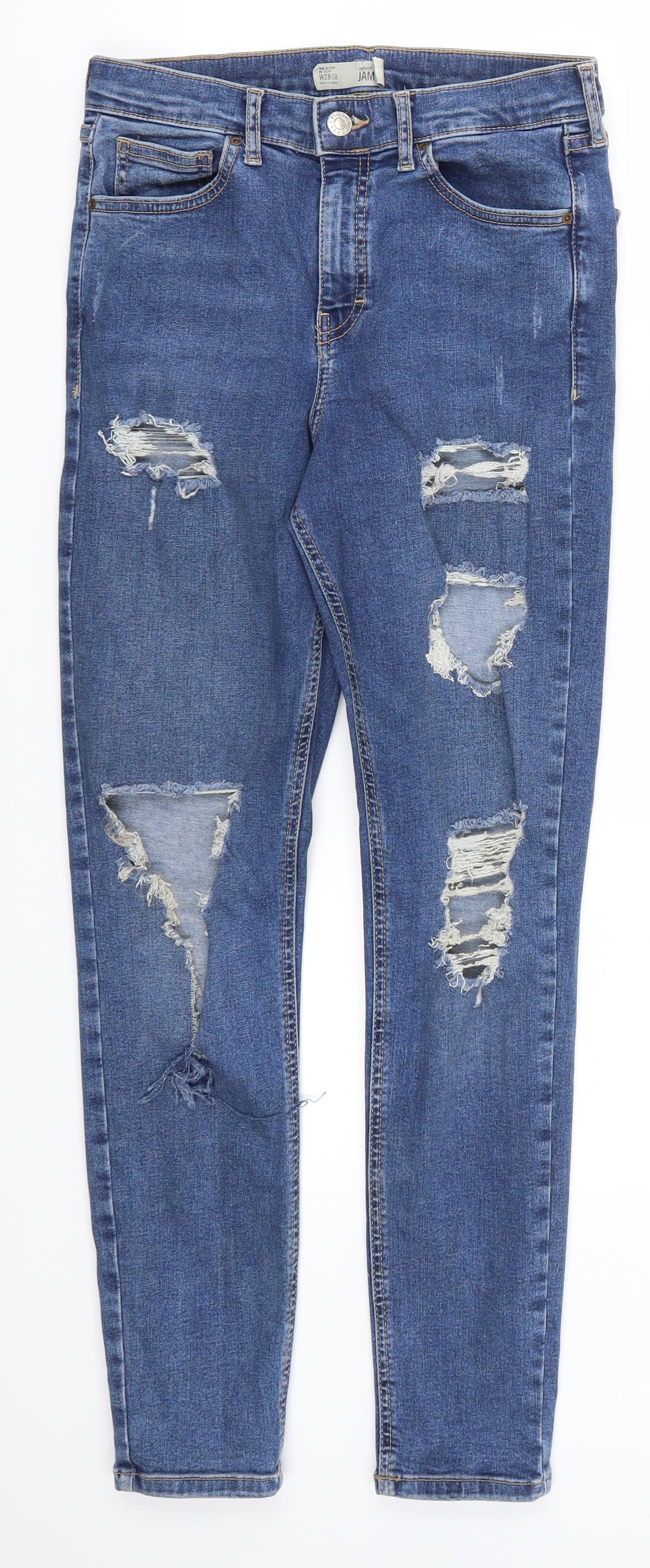 Topshop Womens Blue  Denim Skinny Jeans Size 28 in L28 in