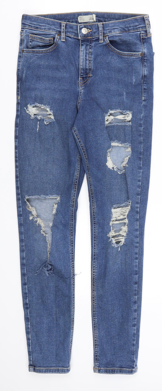 Topshop Womens Blue  Denim Skinny Jeans Size 28 in L28 in