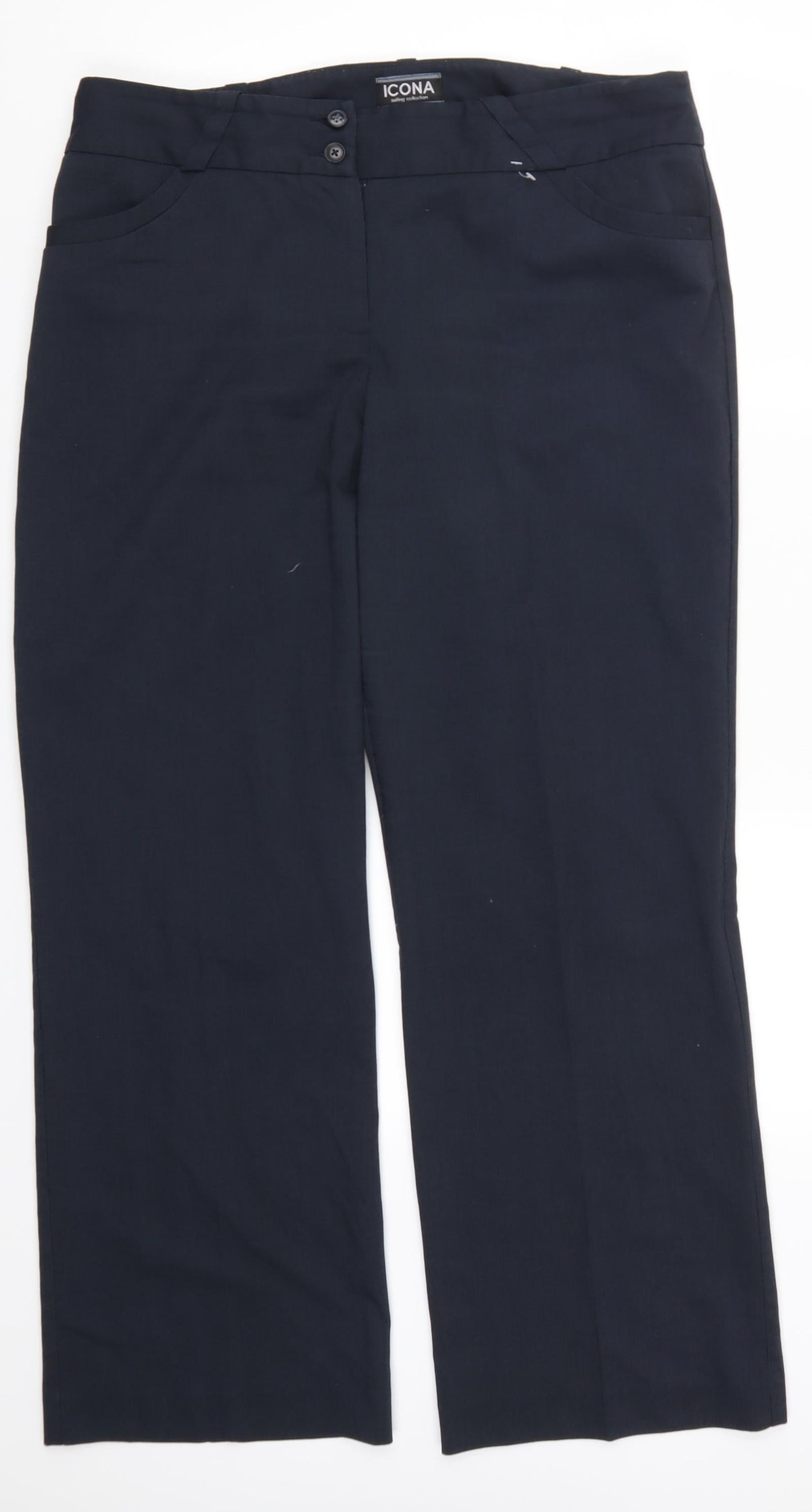 Icona Womens Blue   Trousers  Size 16 L29.5 in