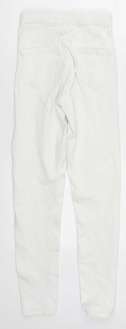 Topshop Womens White  Denim Skinny Jeans Size 25 in L25 in
