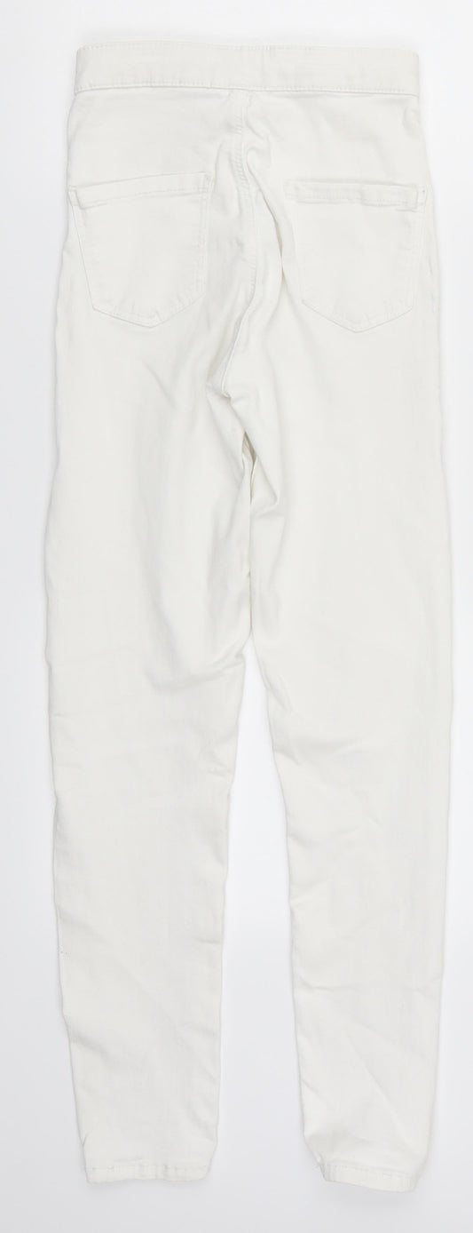 Topshop Womens White  Denim Skinny Jeans Size 25 in L25 in