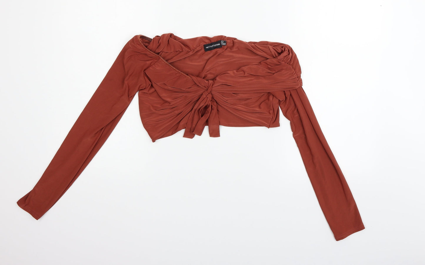 Womens UK Size 12 PRETTYLITTLETHING Red Basic Blouse