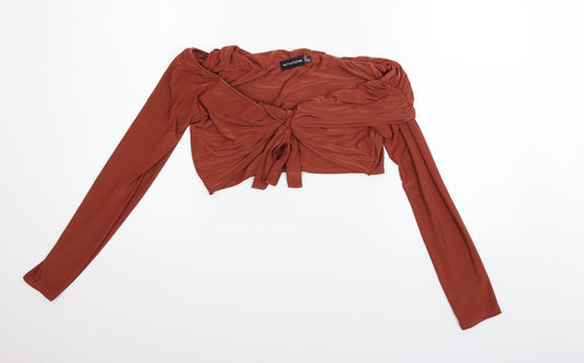 Womens UK Size 12 PRETTYLITTLETHING Red Basic Blouse
