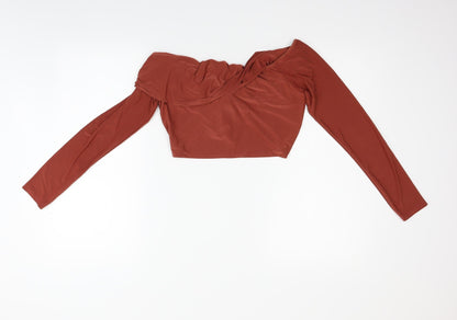 Womens UK Size 12 PRETTYLITTLETHING Red Basic Blouse