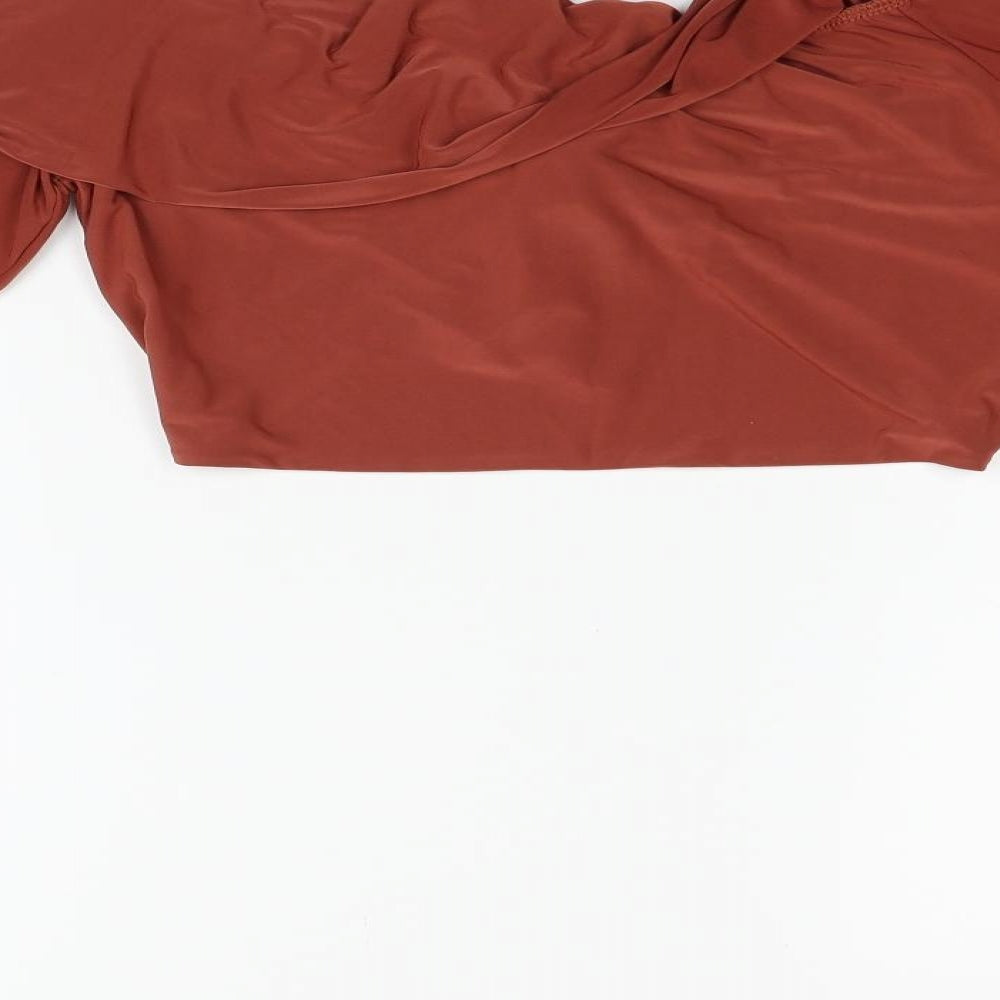 Womens UK Size 12 PRETTYLITTLETHING Red Basic Blouse