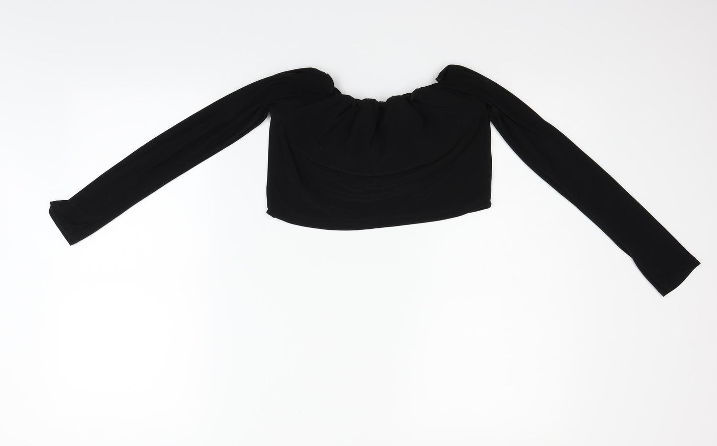 Womens UK Size 12 PRETTYLITTLETHING Black Basic Blouse