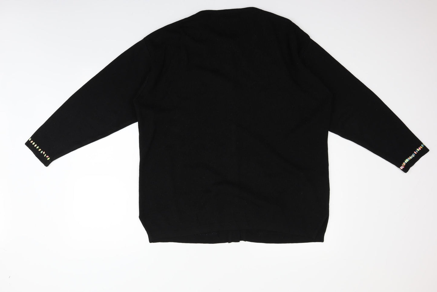 Missley Womens Black Striped  Cardigan Jumper One Size