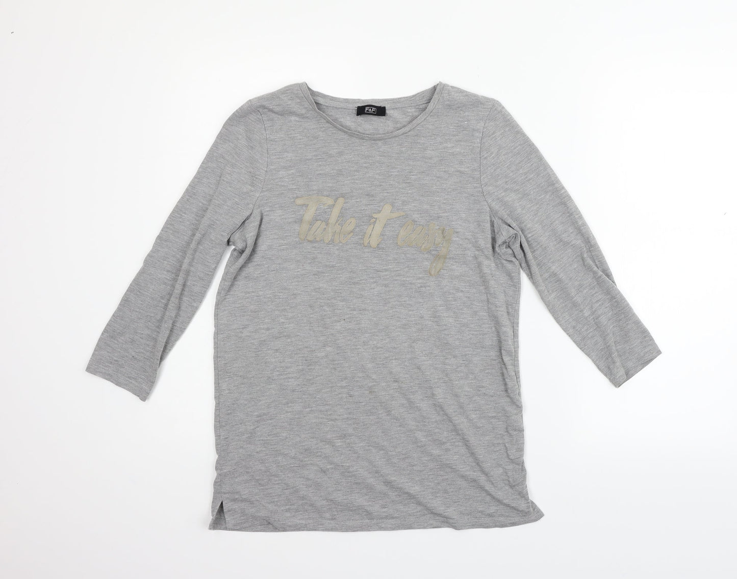 F&F Womens Grey   Basic T-Shirt Size 6