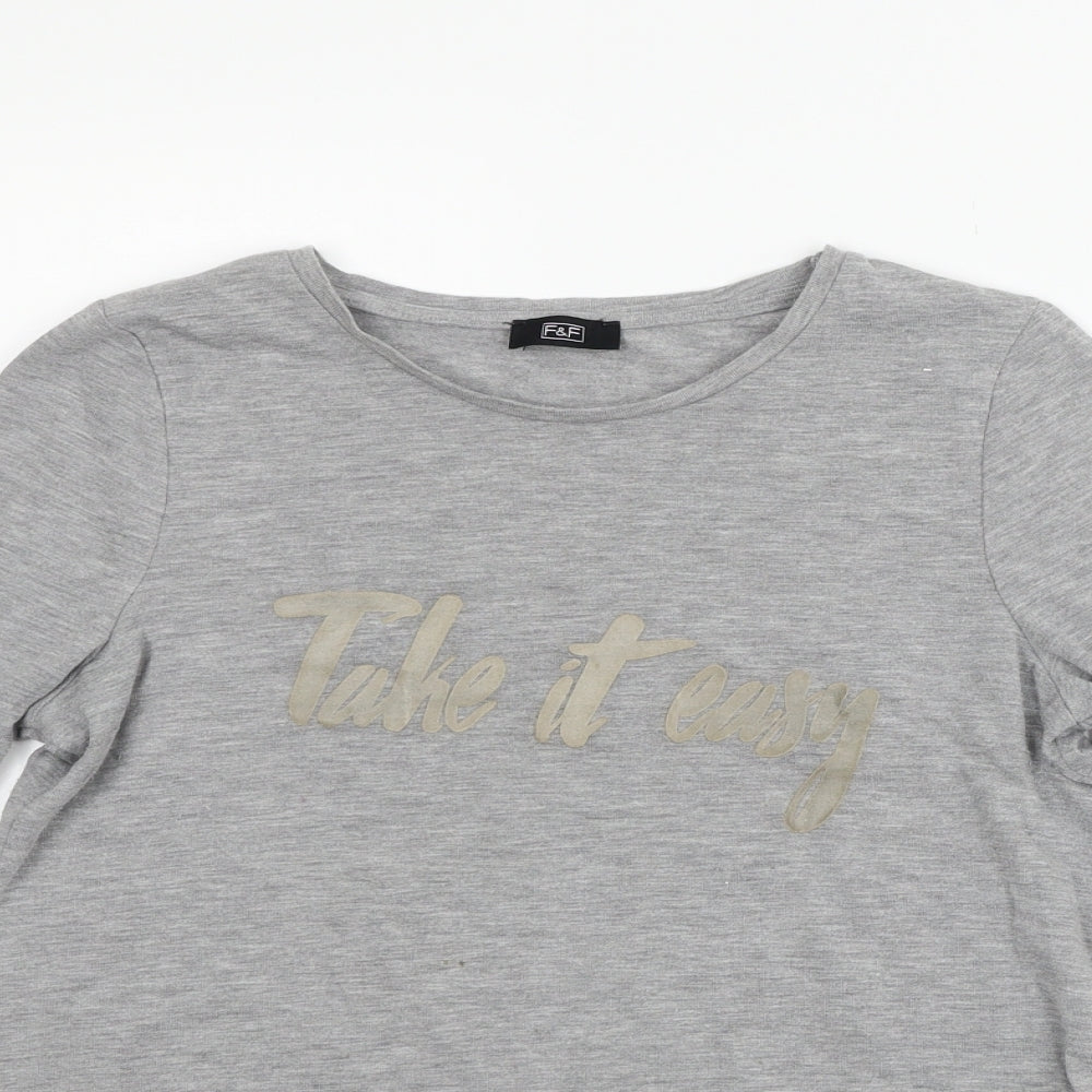 F&F Womens Grey   Basic T-Shirt Size 6