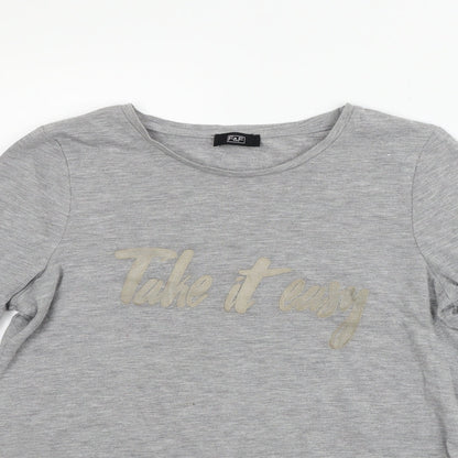 F&F Womens Grey   Basic T-Shirt Size 6