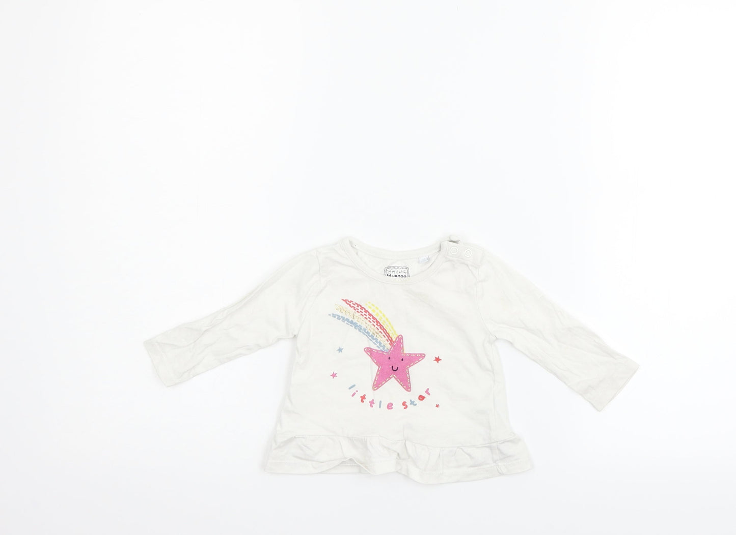 Blue Zoo Boys White   Basic T-Shirt Size 3-6 Months  - STAR