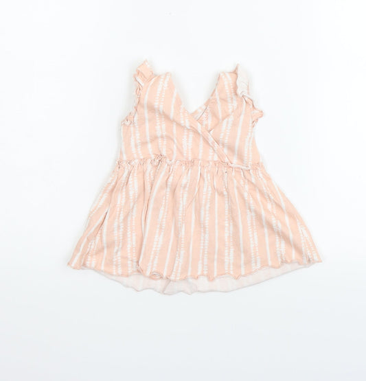 George Girls Orange Polka Dot  Fit & Flare  Size 6-9 Months