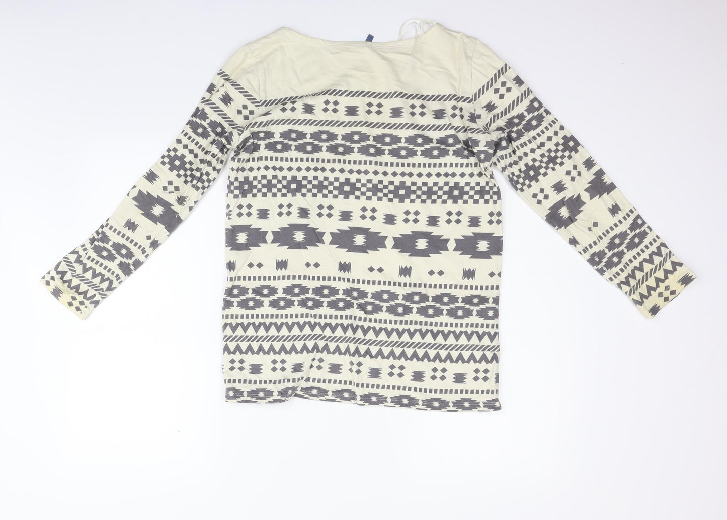 eVIE Womens Beige Geometric  Pullover Jumper Size 8