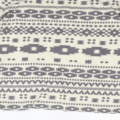 eVIE Womens Beige Geometric  Pullover Jumper Size 8